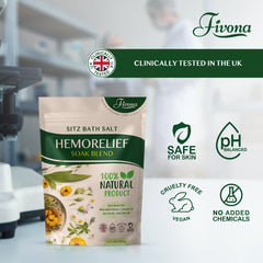 Producto FIVONA con sales epsom y hamamelis, favorece un remojo calmante.