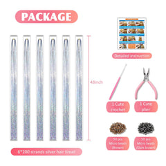 Fiwecos heat-resistant hair tinsel maintains shine through washing and styling.