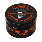 Fix Your Lid Sujeción Extrema: pomada con fijación extrema en una práctica botella de 3.75 oz.