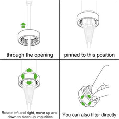 Easy-to-use brush slots over the filter shell for quick maintenance.