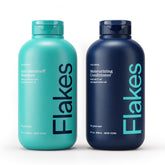 Flakes anti-dandruff shampoo bottle highlights 2% pyrithione zinc for scalp care.