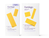 Flamingo Body Wax Kit strips demonstrate no-heat ease for at-home waxing.