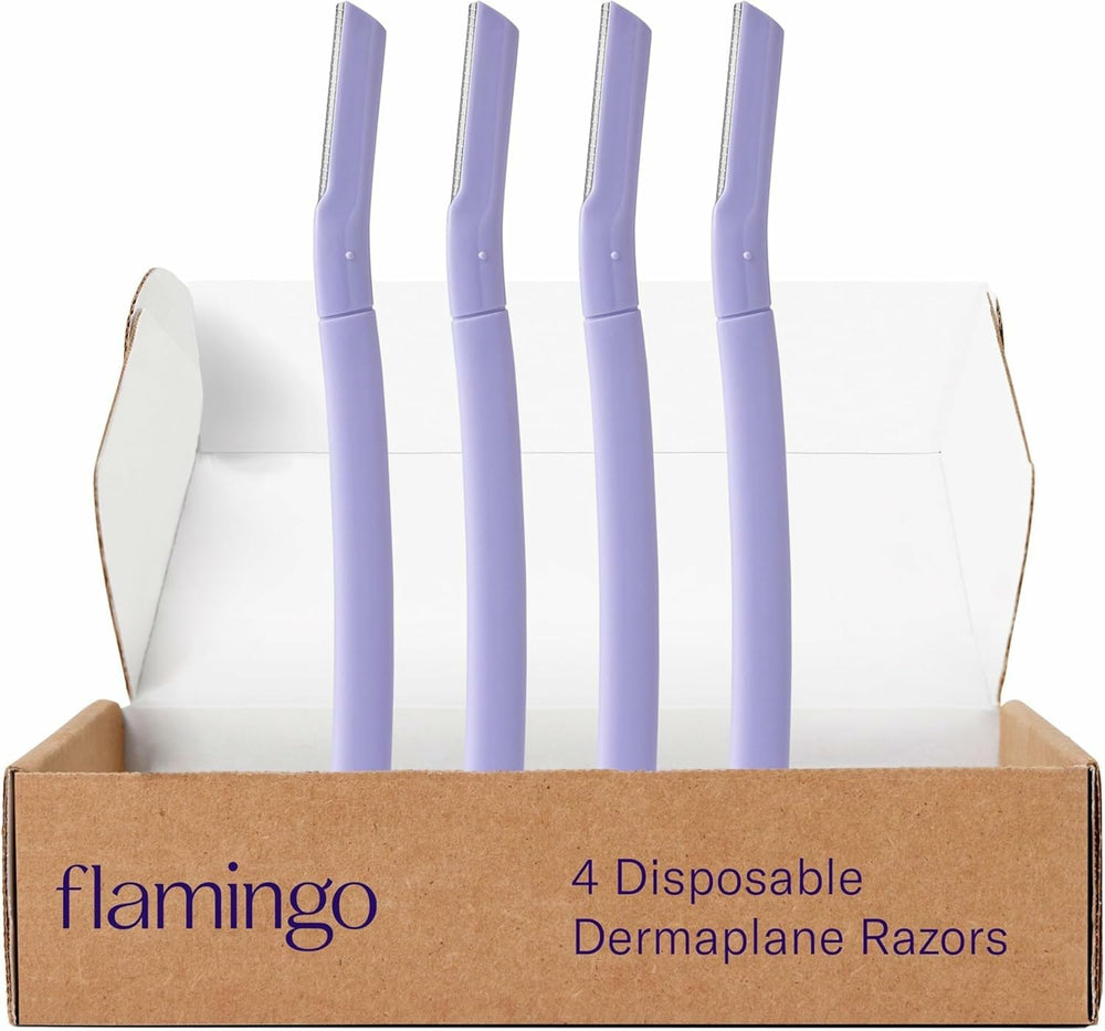 Flamingo Dermaplane Razor for the face removes peach fuzz and exfoliates gently.