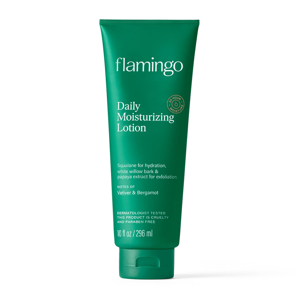 Flamingo Loción diaria 24 horas, hidratación continua para la piel.