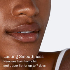 Close-up of Flamingo cream application on the lip area for targeted use.