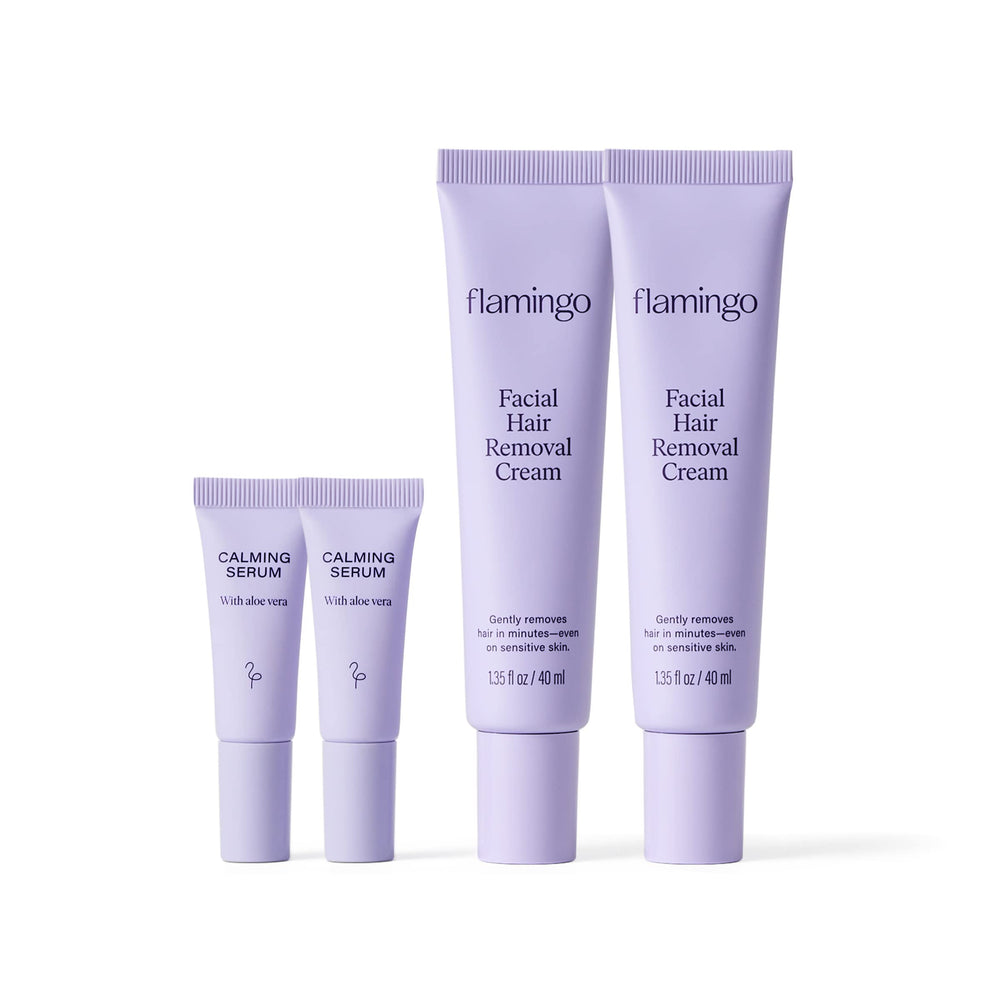 Flamingo facial hair removal cream precision-tip for precise, touch-free removal.