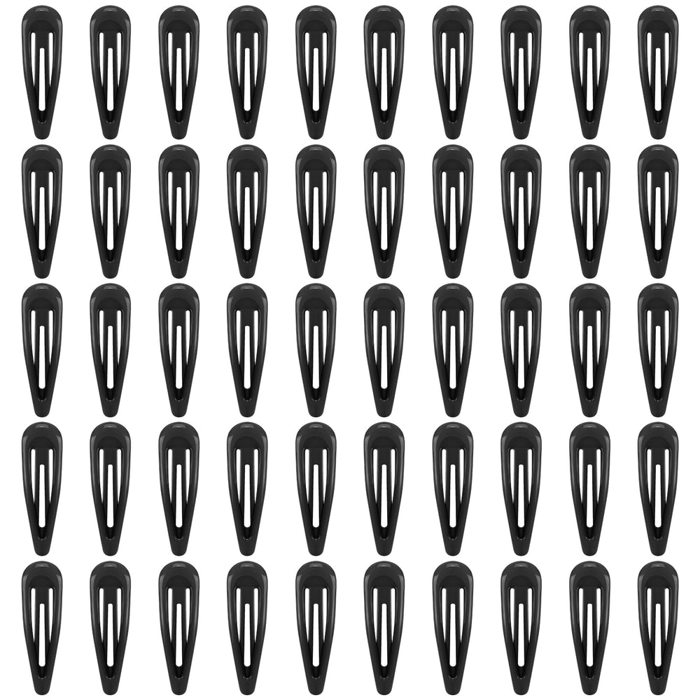 FLAREANN glossy black snap hair clips in a 50-pack box for everyday styling