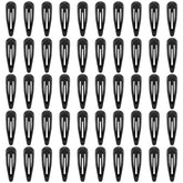 FLAREANN glossy black snap hair clips in a 50-pack box for everyday styling