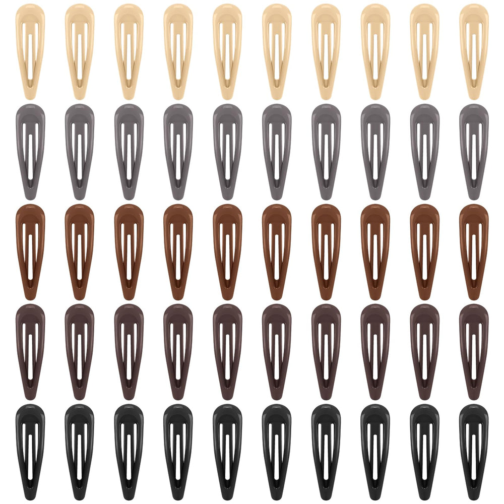 FLAREANN beige glossy snap clip secures bangs with a neat look