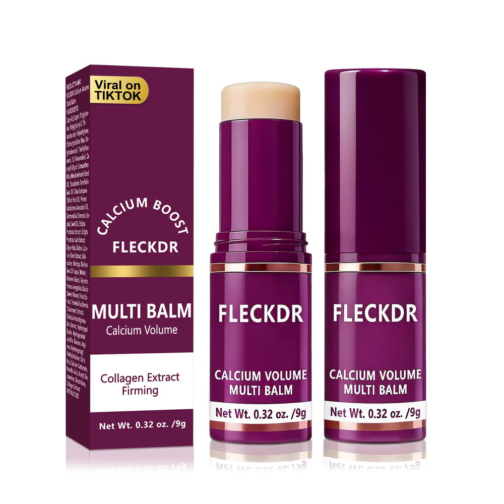 FLECKDR Calcium Multi Balm Stick, empaque visible para revisión del producto