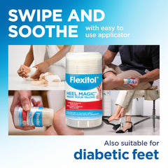 Manteca de karité y vitamina E nutriendo la piel de los pies con Flexitol.