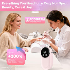 FLORAVIC nail drill with LCD display shows speed and battery for easy control.