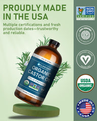 Florisan Castor Oil pour close-up highlighting smooth texture ideal for scalp care.