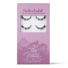 FlutterHabit Bestie Lash Clusters pack showcases six sets for at-home salon-quality lashes.