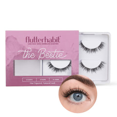 FlutterHabit Bestie Lashes pre-cluster detail highlights quick, map-free application.