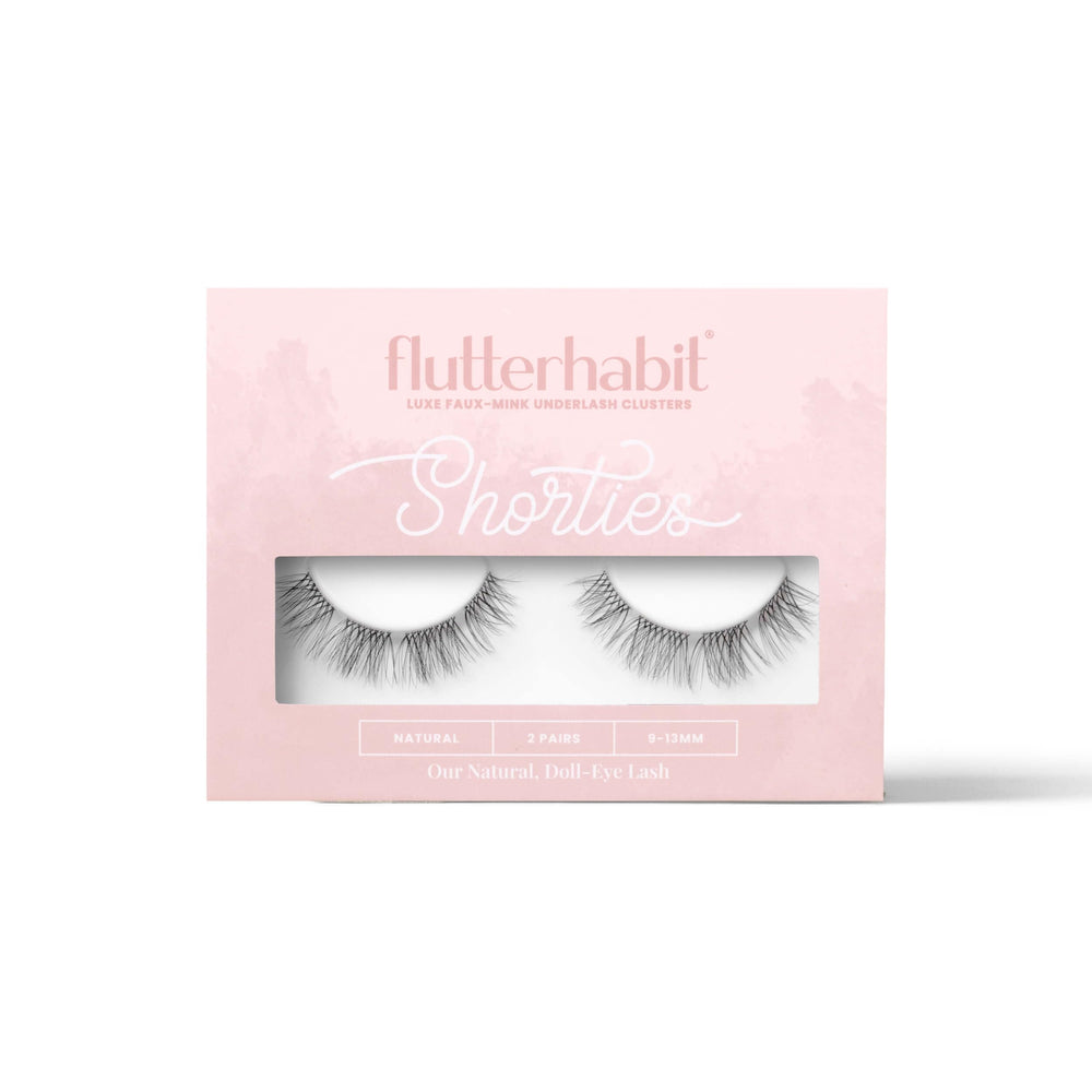 FlutterHabit The Shorties box shows two lash sets for versatile styling.