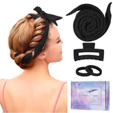 Flylipu heatless curl rod headband in-use for overnight waves