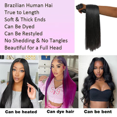 FMIDKOU 12A Brazilian hair bundles 24-inch straight for full volume