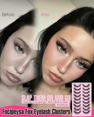 Focipeysa clear-band lashes blend seamlessly for comfortable, barely-there lash definition.