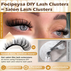 Focipeysa DIY lash clusters in 10–18mm for customizable looks.