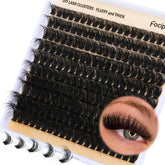Focipeysa DIY lash clusters 90D 10-18mm fluffy for natural, voluminous daily look.