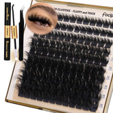 Focipeysa eyelash-extension-kit-180d-200pcs for fluffy volume at home.