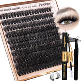 Focipeysa eyelash extension kit with 200pcs 80D lashes for quick DIY glamour.