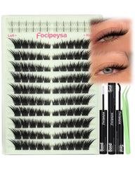 Focipeysa Fox Eye lash clusters kit for effortless salon-like lashes at home