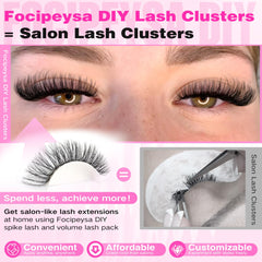 Focipeysa lash clusters 8-16mm mixed for natural to dramatic looks.