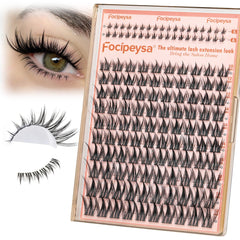 Focipeysa lash clusters wispy 10-18mm for natural day-long volume