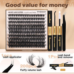 Focipeysa matte black D curl clusters provide natural, lightweight volume.