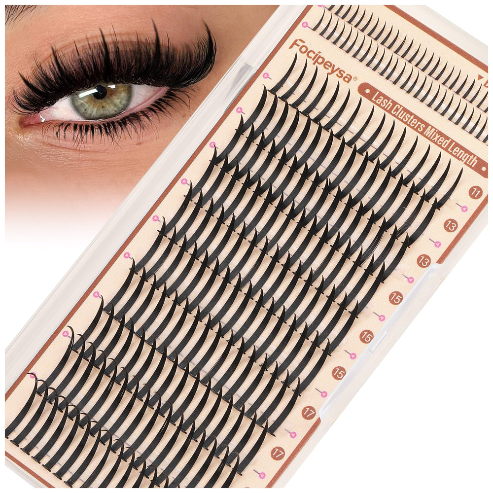 Focipeysa Spike Clusters eyelashes 11-21mm for dramatic eyes at home
