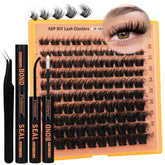 Focipeysa Thick Lash Extension Kit box with clusters and glue for at-home use.