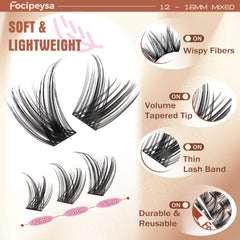 Focipeysa vegan soft material lashes offer cruelty-free extensions