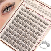 Focipeysa Wispy Lash Clusters natural black clear band for a natural look at home