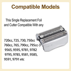 FOCODECKING 7-Series 70S replacement head; snap-on clips shown for tool-free replacement.