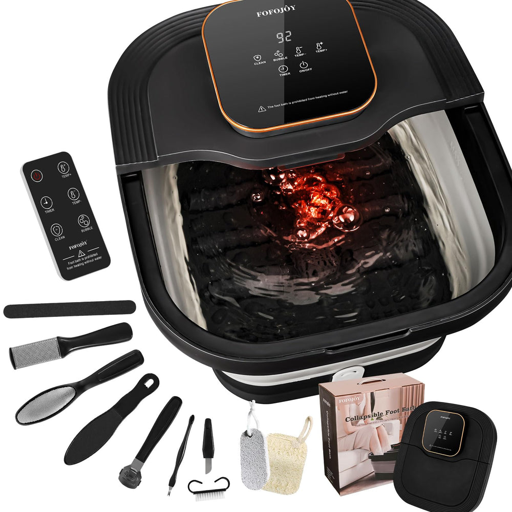 FOFOJOY collapsible foot spa bath with heat control for soothing foot soaks.
