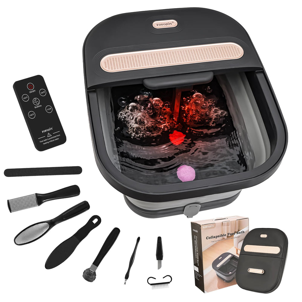 FOFOJÔY collapsible foot spa bath with massager for easy home relaxation