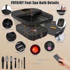 FOFOJOY foot spa with remote control and touchscreen for easy use.