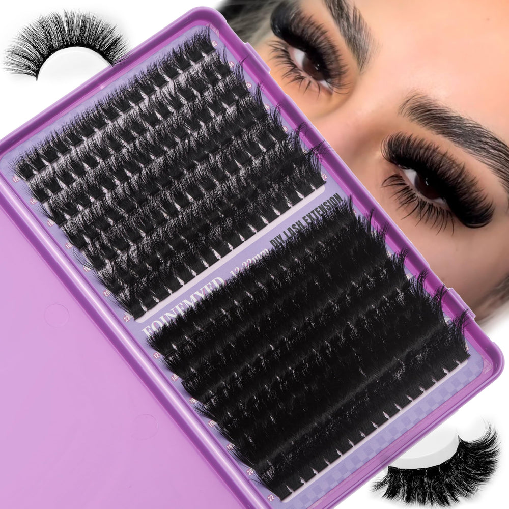 FOINEMYED Lash Clusters with 12–22mm lengths for versatile volume.