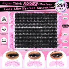 FOINEMYED mega-volume 200D clusters show dense black fibers for dramatic eyes