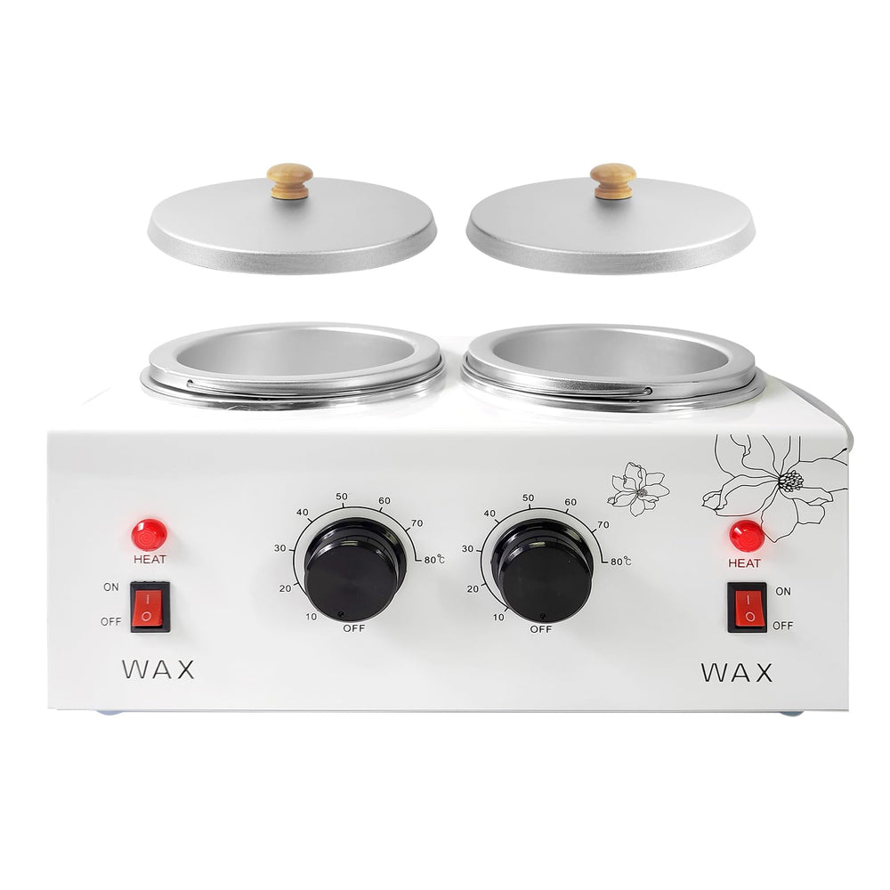 folconroad 1.2L dual-pot wax warmer with two pots for at-home hair removal