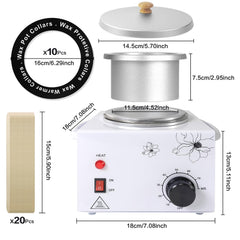 Folconroad wax warmer kit includes sticks and rings for ready waxing.