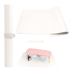 Foldable Nail Art Table Mat with waterproof PU leather surface, ideal for spill protection.