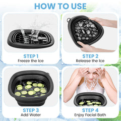Foldspark baño hielo facial plegable para sesiones de enfriamiento en casa.