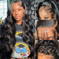 Fongly body wave lace front wig 26-inch hairline for natural everyday look.