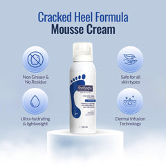 Footlogix heel balm enriched with primrose oil for improved skin resilience.