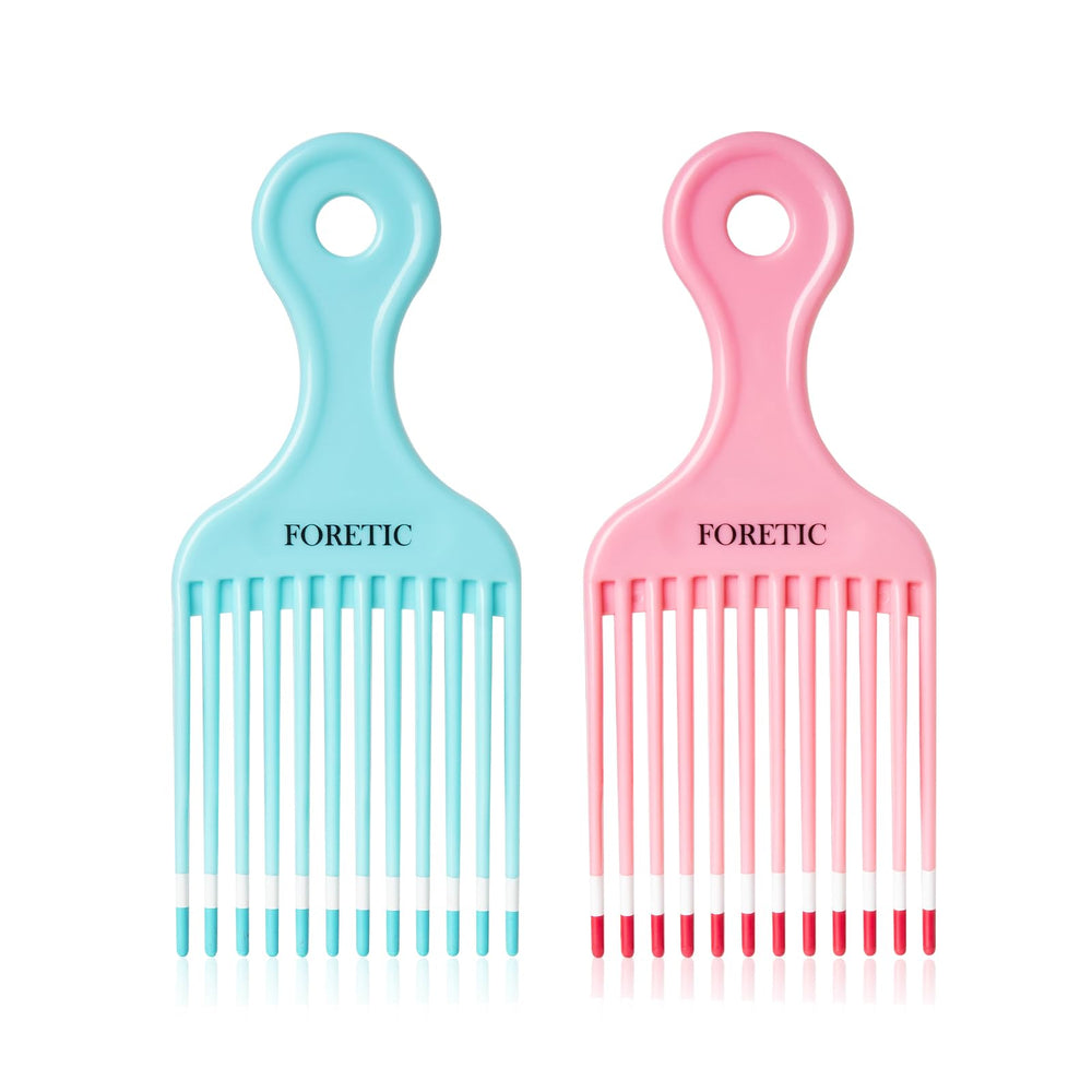 Foretic smooth hair pick comb blue with wide teeth for gentle detangling.