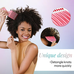 Foretic smooth hair pick comb pink for voluminous curls without snagging.