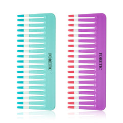 Foretic wide-tooth anti-static comb purple pack for gentle detangling on the go.